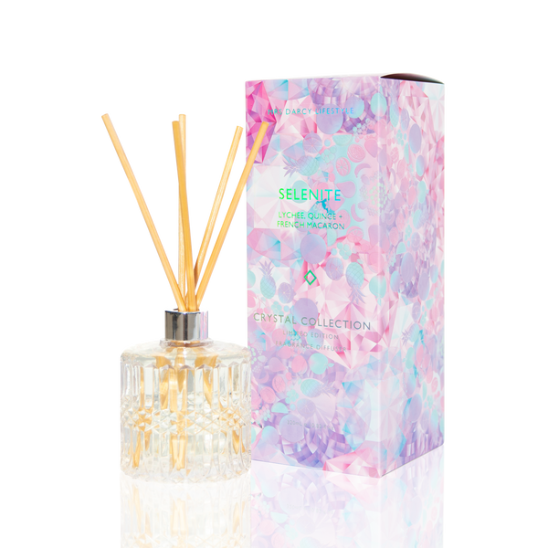 Diffuser Selenite - Lychee, Quince + French Macaron