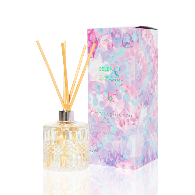 Diffuser Selenite - Lychee, Quince + French Macaron
