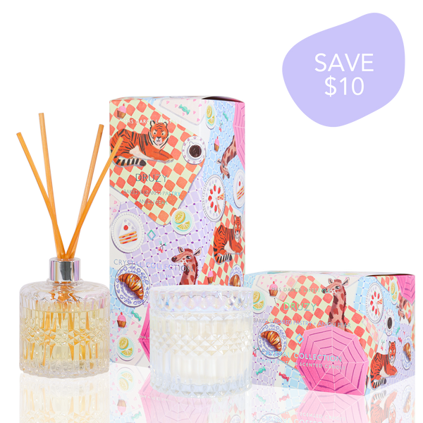 PERFECT PAIR - Druzy - Crystal Candle + Diffuser Set