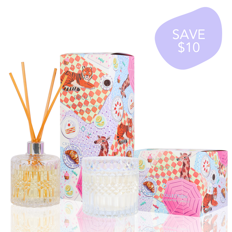 PERFECT PAIR - Druzy - Crystal Candle + Diffuser Set