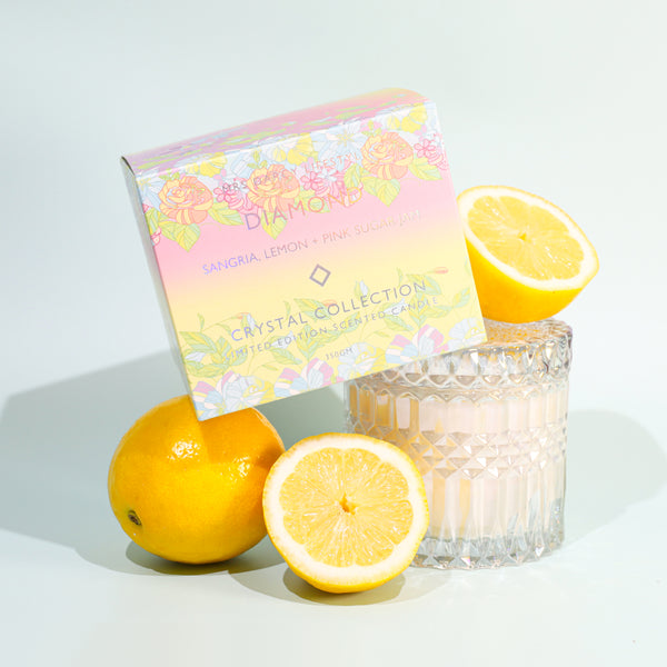 Candle Diamond -  Sangria, Lemon + Pink Sugar Jam