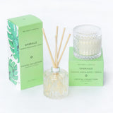 PERFECT PAIR - Emerald - Crystal Candle + Diffuser Set