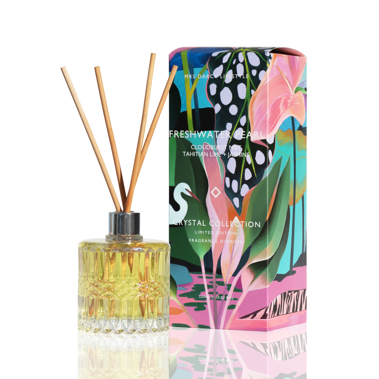 Diffuser Freshwater Pearl Cloudburst Mist, Tahitian Lime + Jasmine MRS DARCY