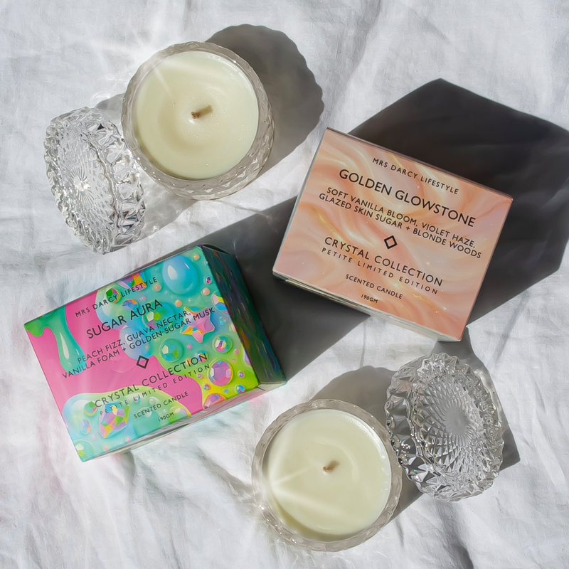 Candle (Petite) Golden Glowstone - Soft Vanilla Bloom, Violet Haze, Glazed Skin Sugar + Blonde Woods