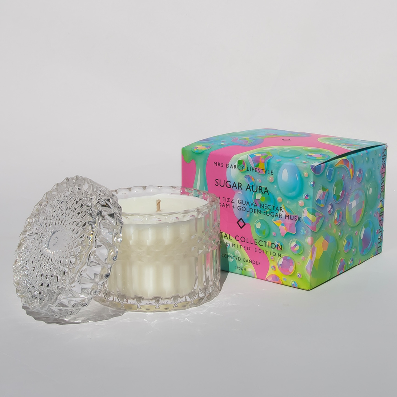 Candle (Petite) Sugar Aura - Peach Fizz, Guava Nectar, Vanilla Foam + Golden Sugar Musk