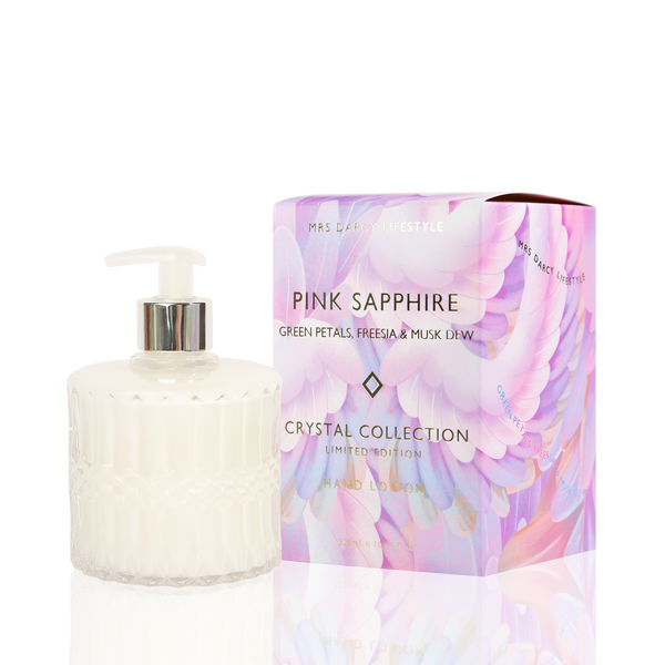 Hand Lotion - Pink Sapphire - Green Petals, Freesia + Dusk Dew