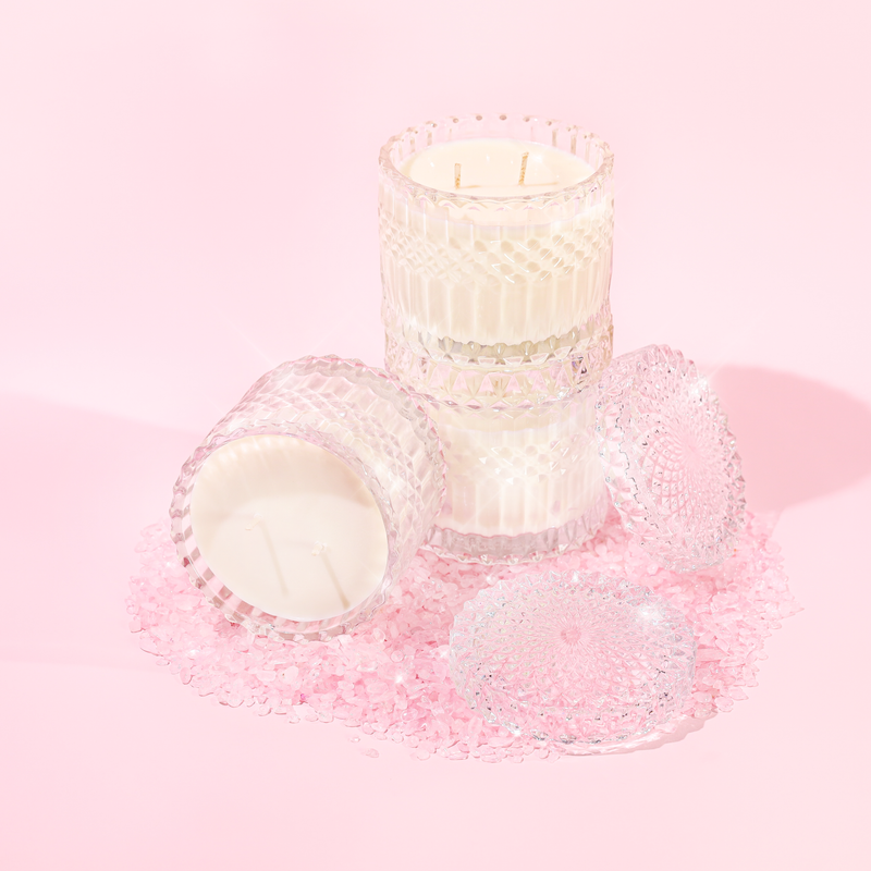 Candle Aura Quartz - Rose , Sweet Citrus + White Blossom (Limited Edition)